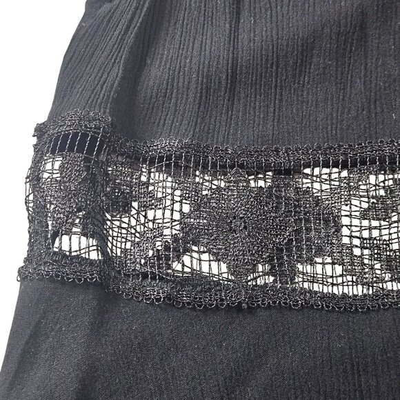 Free People Black S Mini Dress Whimsygoth Boho Chic Cottage Party Festival - Picture 9 of 11